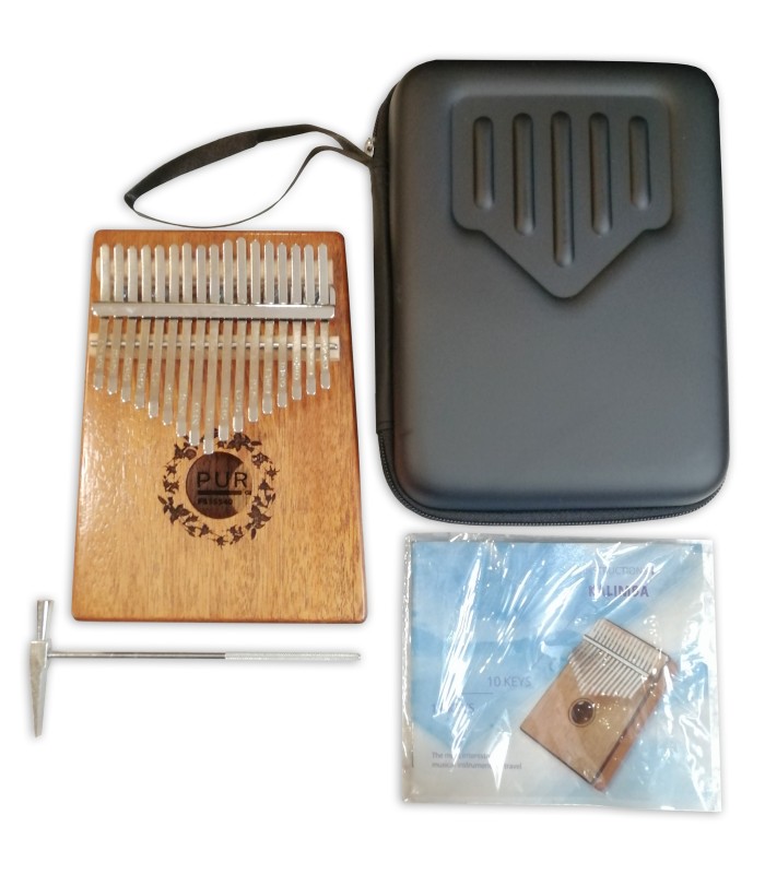 Kalimba Gewa modelo F835540 com o estojo e acessórios