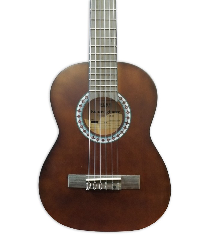 Tampo em tília da guitarra clássica Gewa modelo PS510110 1/4 com acabamento mate cor nogueira