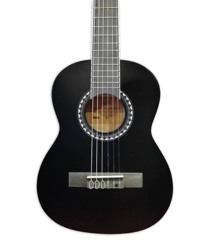 Linden top of the classical guitar Gewa model PS510116 1/4 with matt black color finish