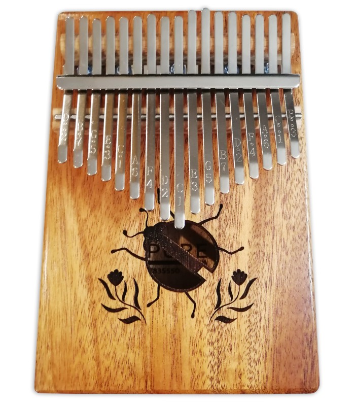 Kalimba Gewa modelo F835550 acabamento natural com 17 lâminas