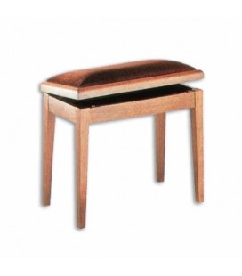 Banco para piano Discacciati 205SM Mogno Rectangular Caixa Bege