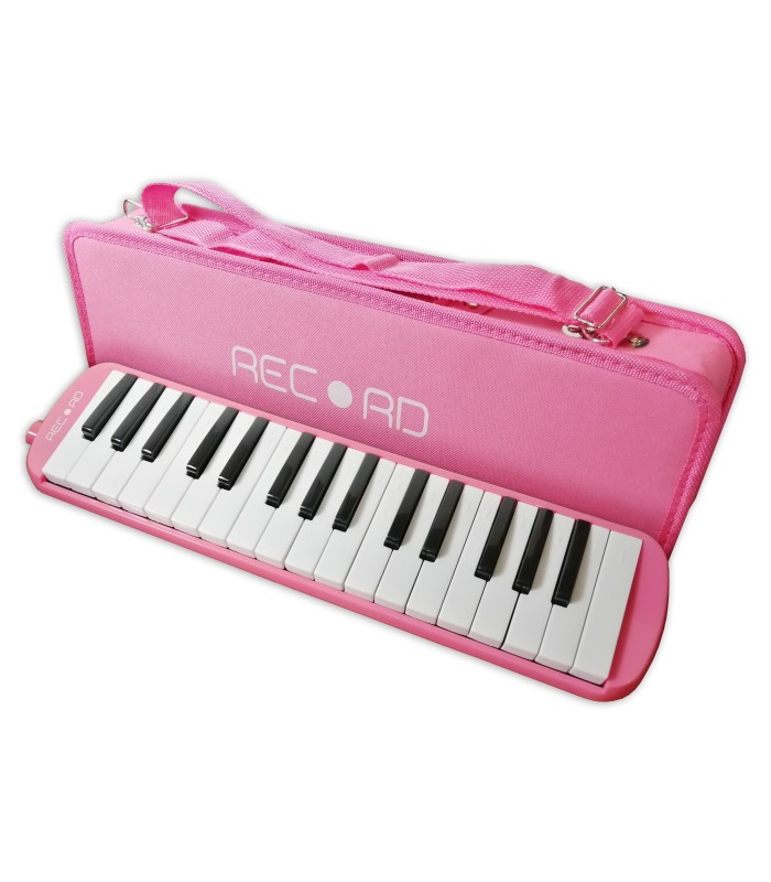 Melodica modelo Record M 32RK en color rosa con estuche