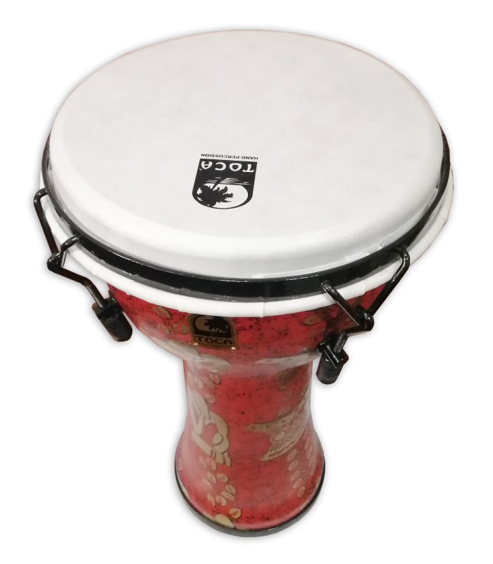 Detalhe da pele do djembe Toca Percussion modelo TF2DM-9T Freestyle II