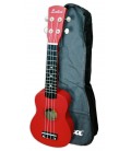 Ukulele Soprano Laka VUS5RD Vermelho com Saco