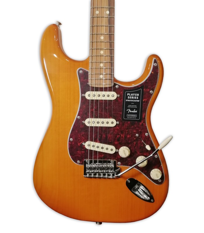 Corpo e captadores da guitarra elétrica Fender modelo Player Strat PF Aged Natural