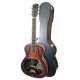 Resonator Fender modelo PR 180E Aged Cognac Burst con estuche