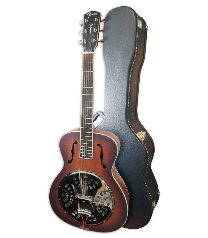 Resonator Fender modelo PR 180E Aged Cognac Burst com estojo