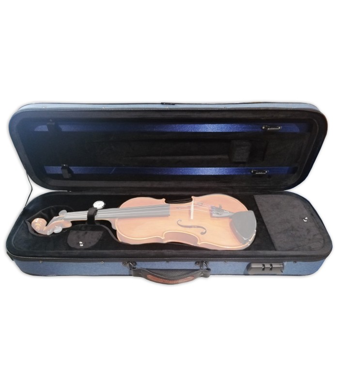 Example of a violin inseide the case Rapsody model City blue