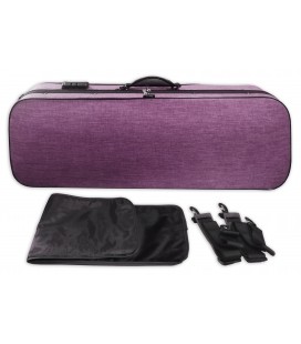 Case Rapsody model City with rectangular shape and in violet color for 4/4 size violin