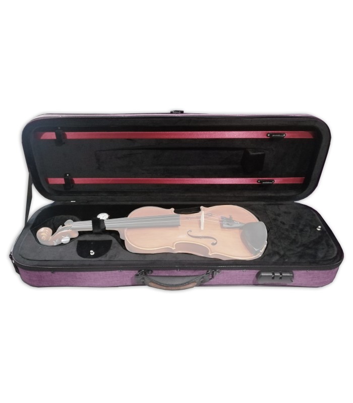 Example of a violin inseide the case Rapsody model City violet