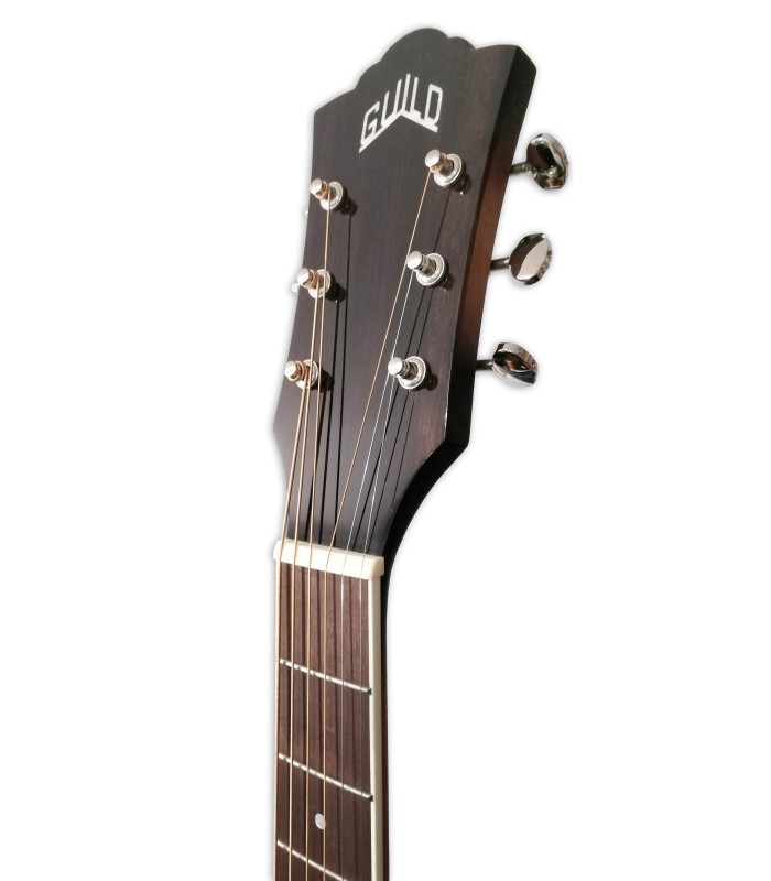 Cabeça da guitarra eletroacústica Guild modelo F 250CE Jumbo Cutaway Antique Burst