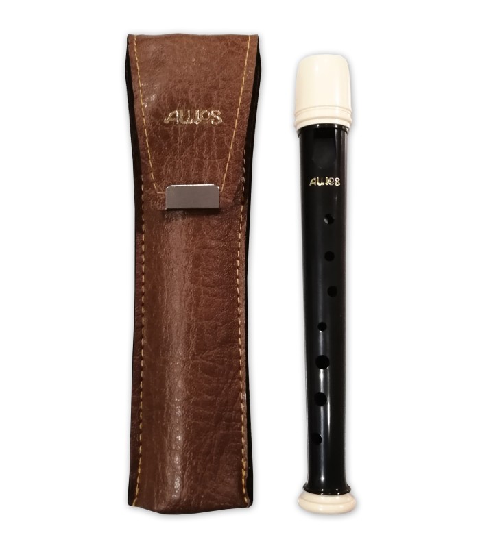 Flauta dulce Aulos Garklein modelo 501-S sopranino con la funda de cuero