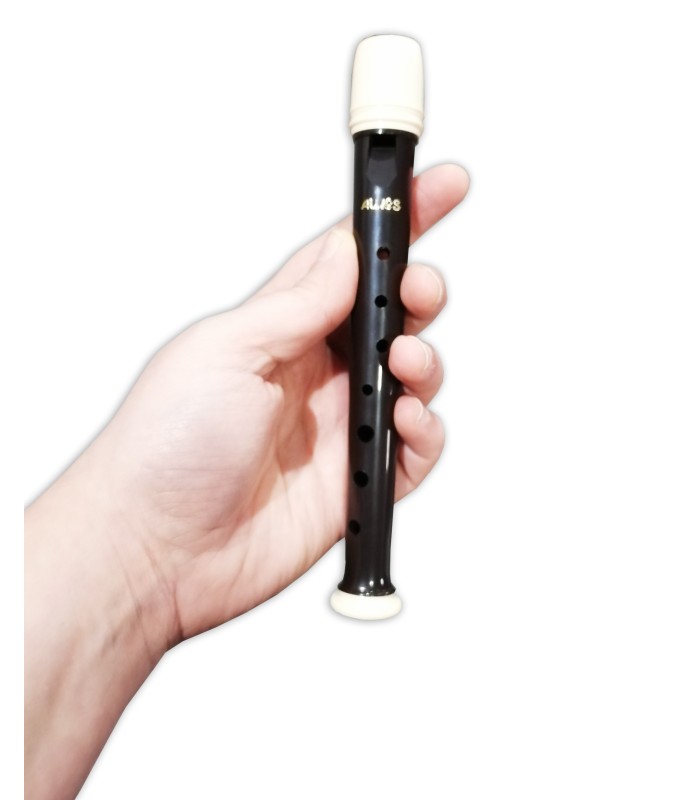 Flauta dulce Aulos Garklein modelo 501-S sopranino en una mano