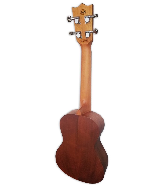 Mahogany back and sides of the concert ukulele Flight model AUC-33 Orchid