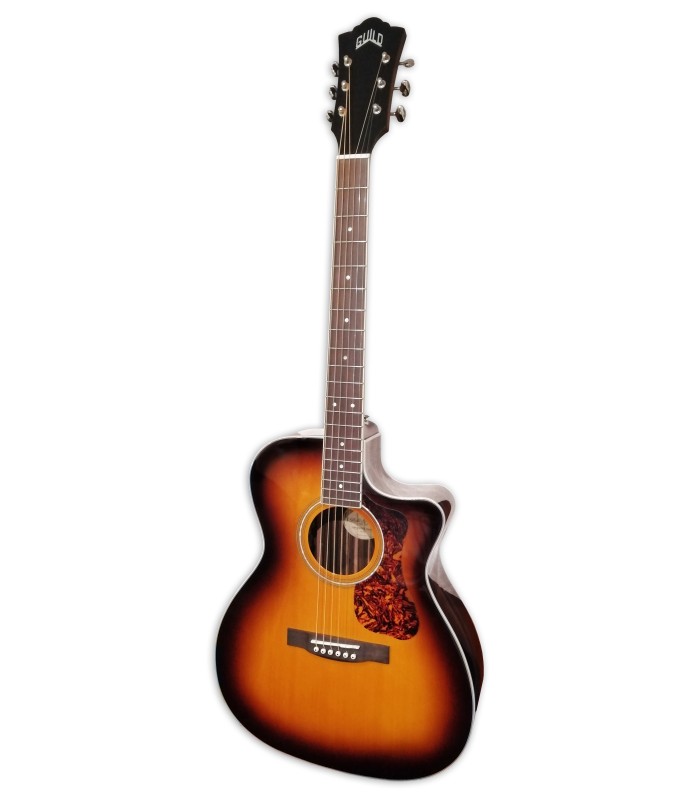 Guitarra electroacústica Guild modelo OM 260CE de Luxe Orchestra Cutaway con acabado Antique Burst