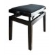 Banco para piano Discacciati modelo 105R 41 09V  con asiento en terciopelo negro y acabado negro pulido