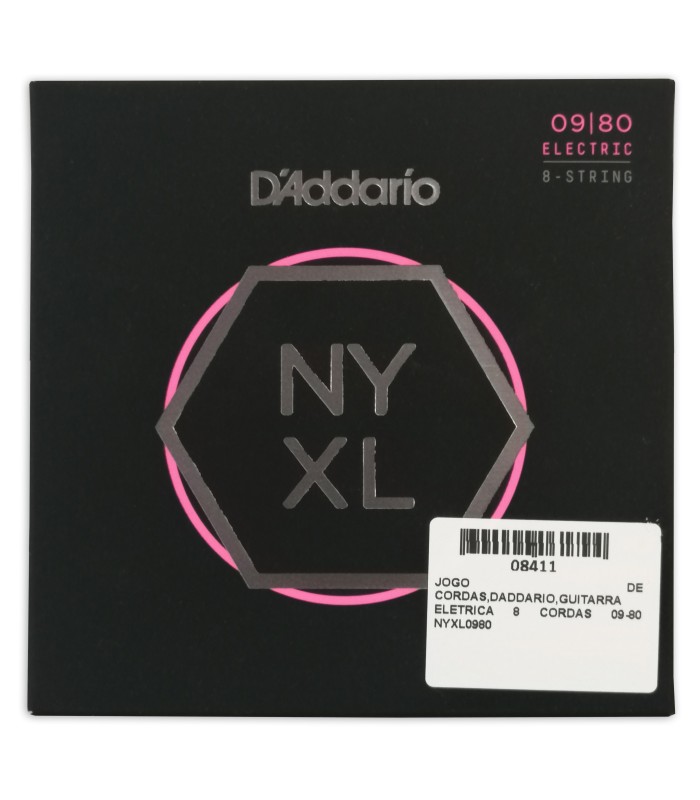 Jogo
de Cordas Daddario NYXL0980 09 80 para Guitarra Elétrica 8 Cordas