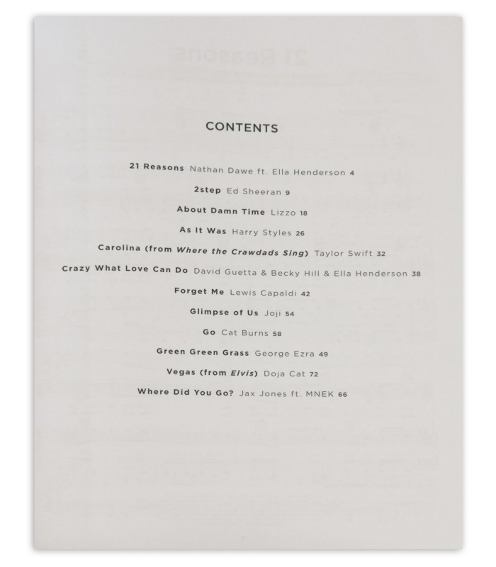 Top Hits of 2022 HL book table of contents