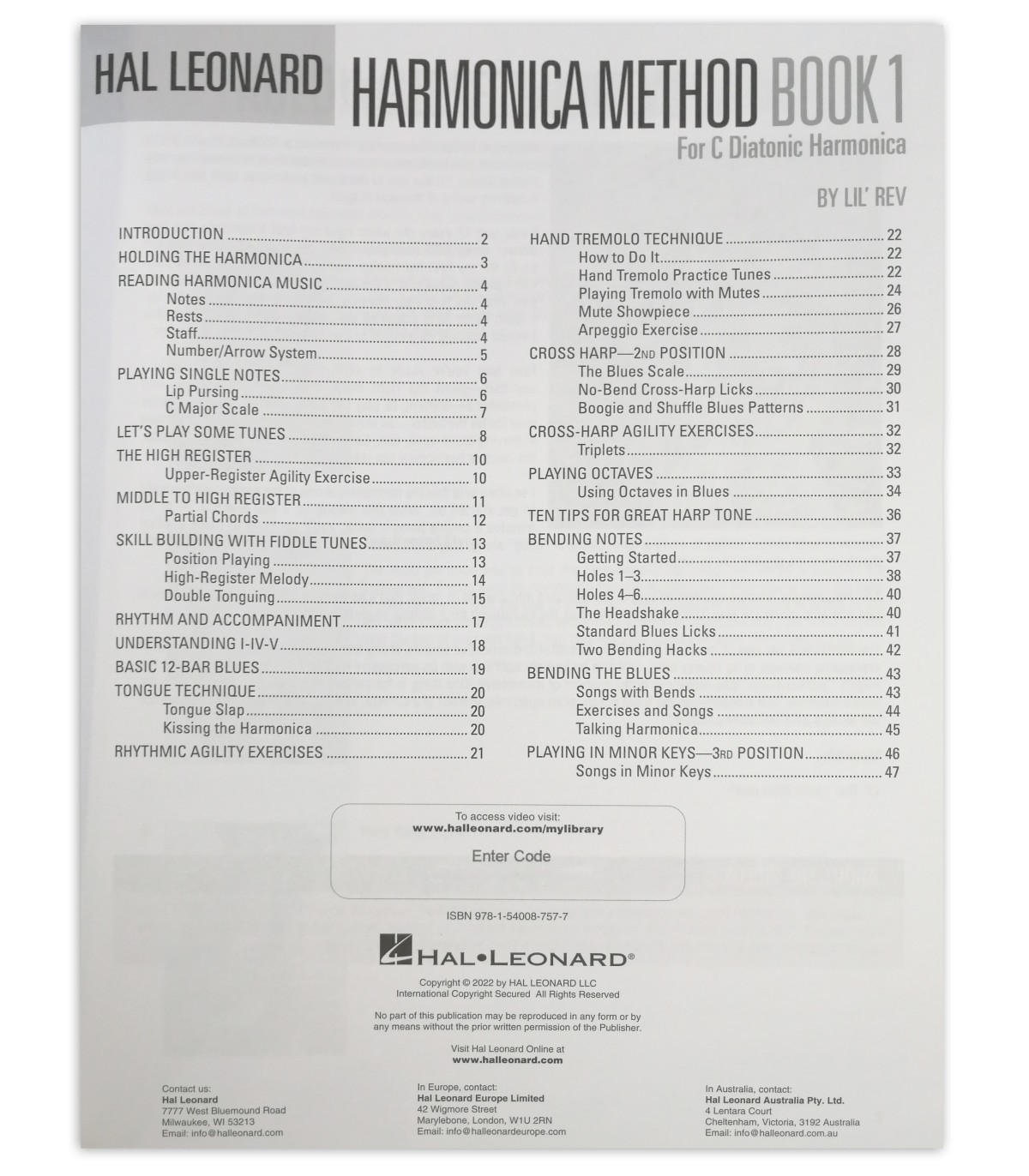 Hal Leonard Harmonica Method Book 1, Método