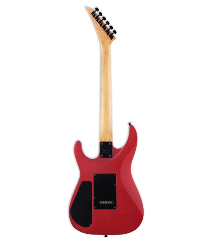 Back of the electric guitar Jackson model JS24 DKAM Dinky in red