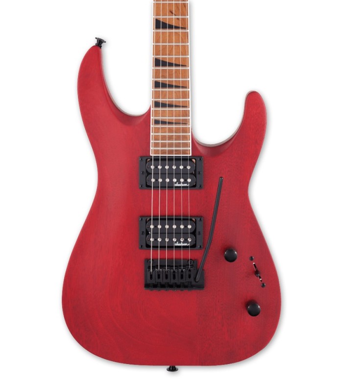 Cuerpo y pastillas de la guitarra eléctrica Jackson modelo JS24 DKAM Dinky roja