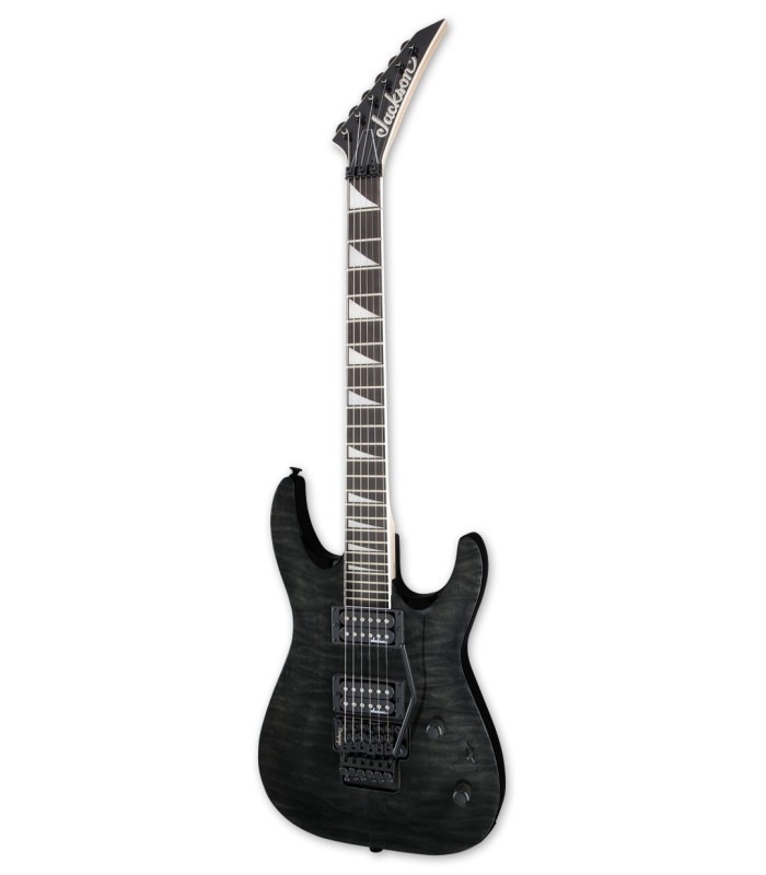 Guitarra eléctrica Jackson modelo JS32Q DKAM Dinky en color negro transparente