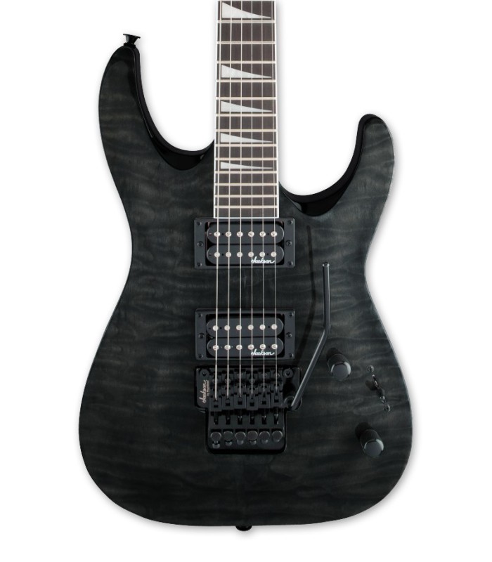 Cuerpo y pastillas de la guitarra eléctrica Jackson modelo JS32Q DKAM Dinky negra