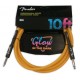 Guitar cable Fender model Professional Glow in Dark Orange 3 meters