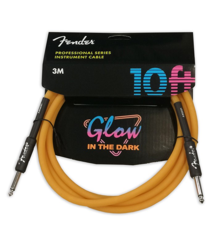 Guitar cable Fender model Professional Glow in Dark Orange 3 meters