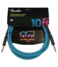 Guitar cable Fender Professional Glow in Dark Blue 3M
