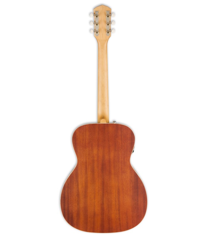 Fundo e ilhargas da guitarra acústica Fender modelo Tim Armstrong Hellcat All Mahogany