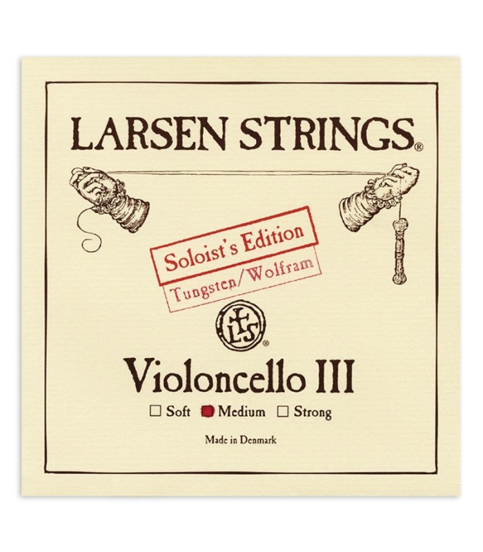 Corda individual Larsen modelo Soloist 3ª Sol Média para violoncelo de tamanho 4/4