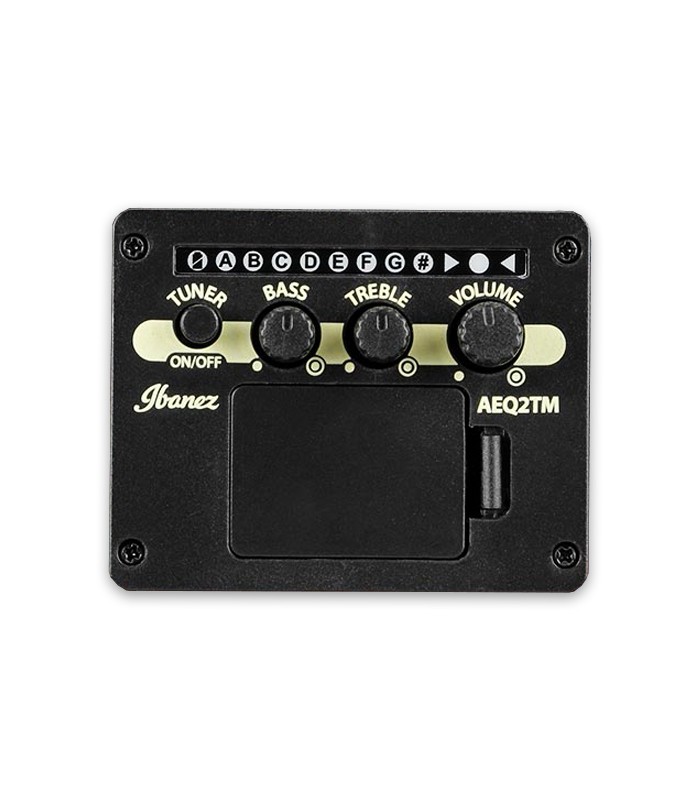 Detalhe do preamp da guitarra eletroacústica Ibanez modelo Talman TCM50 GBO