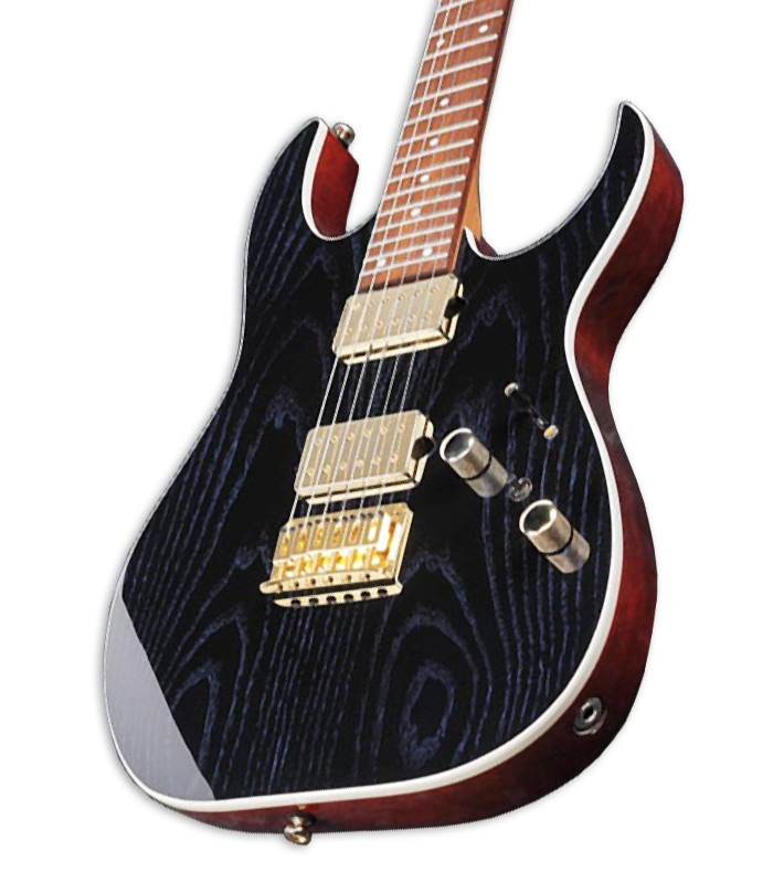 Tapa en fresno de la guitarra eléctrica Ibanez modelo RG421HPAH BWB