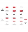 Infografia do selector dos captadores da guitarra elétrica Ibanez modelo RG421HPAH BWB