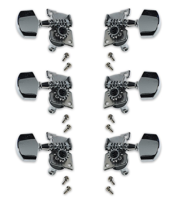 Clavijeros Fire&Stone modelo 545500 cromados para guitarra acústica