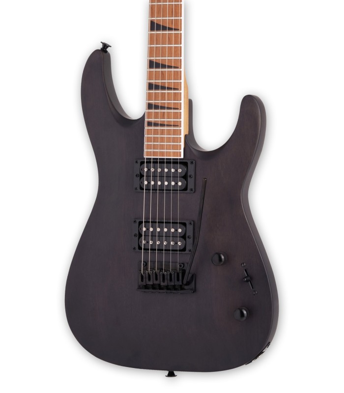 Cuerpo y pastillas de la guitarra eléctrica Jackson modelo JS24 DKAM Dinky negro