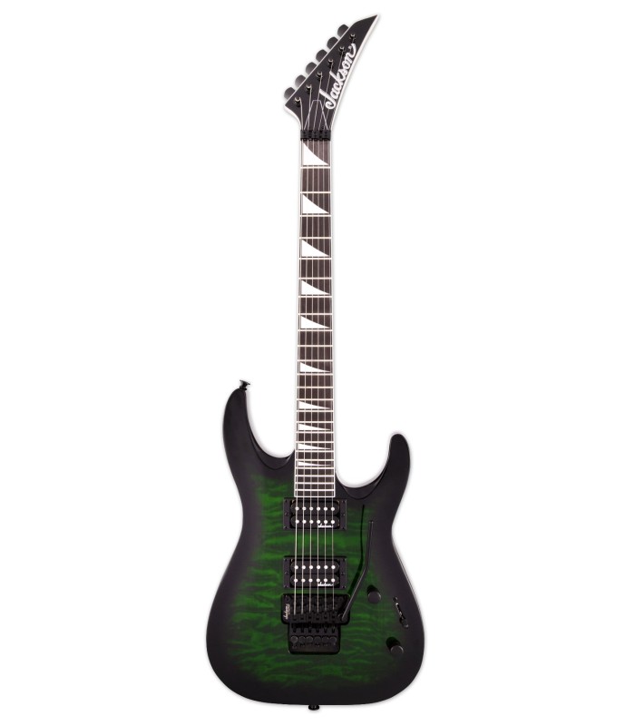 Guitarra eléctrica Jackson modelo JS32Q DKAM Dinky en color verde transparente
