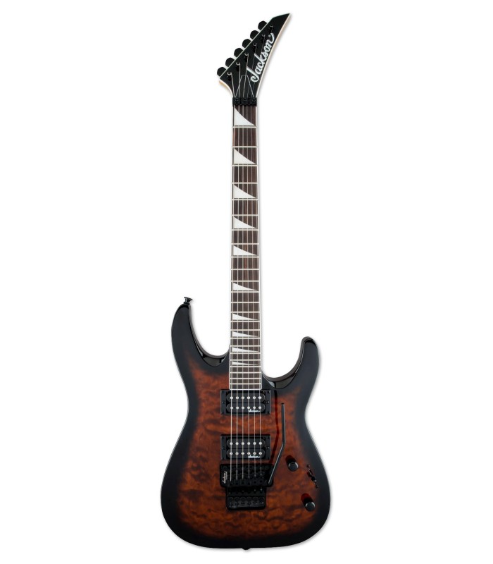 Guitarra elétrica Jackson modelo JS32Q DKAM Dinky com acabamento Dark Sunburst