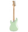 Back of the bass guitar Fender Squier model Affinity Precision Bass PJ FSR MN in Surf Green green