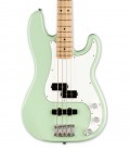 Body and pickups of the bass guitar Fender Squier model Affinity Precision Bass PJ FSR MN in Surf Green green