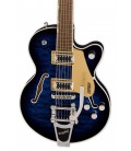 Body and pickups of the electric guitar Gretsch model G5655T Electromatic CB JR Bigsby Hudson Sky
