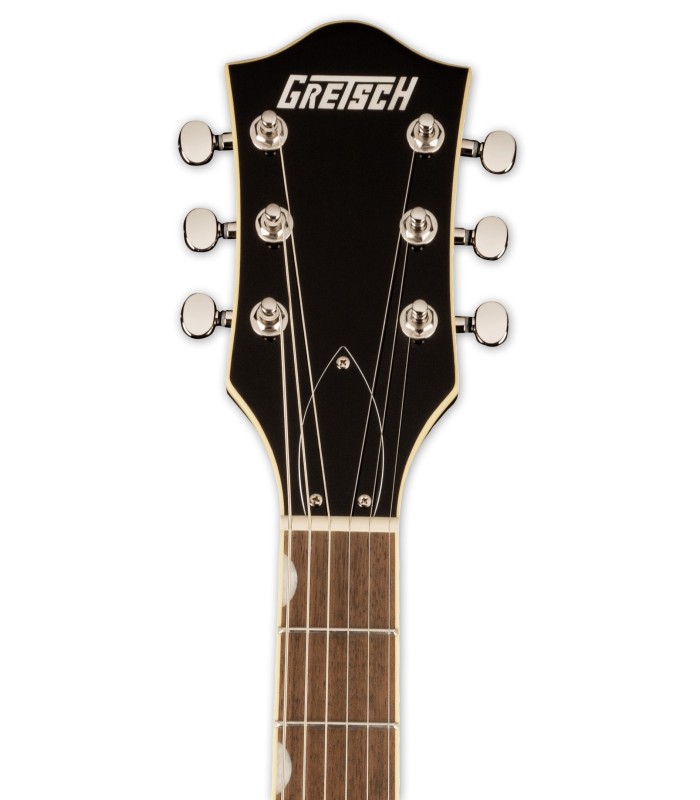 Head of the electric guitar Gretsch model G5655T Electromatic CB JR Bigsby Hudson Sky