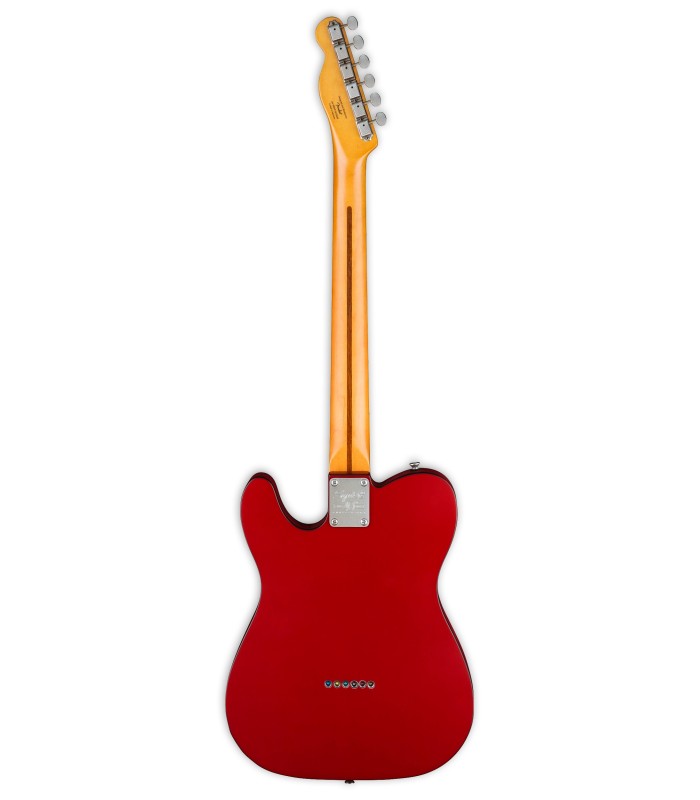 Back of the electric guitar Fender Squier model 40th Anniversary Tele Vintage Ed Satin Dakota Red