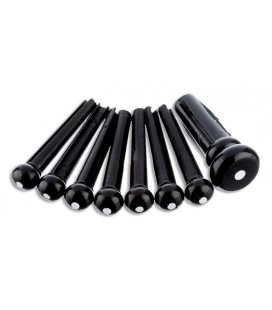 Conjunto de pins Fender em plástico preto para cavalete de guitarra acústica
