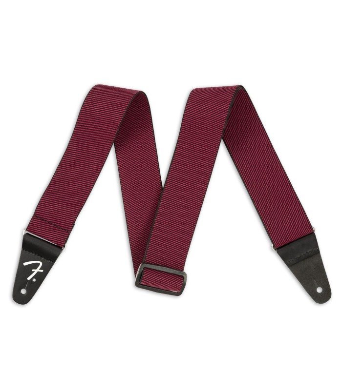 Correa Fender modelo Weighless Tweed Elástica en color rojo para guitarra
