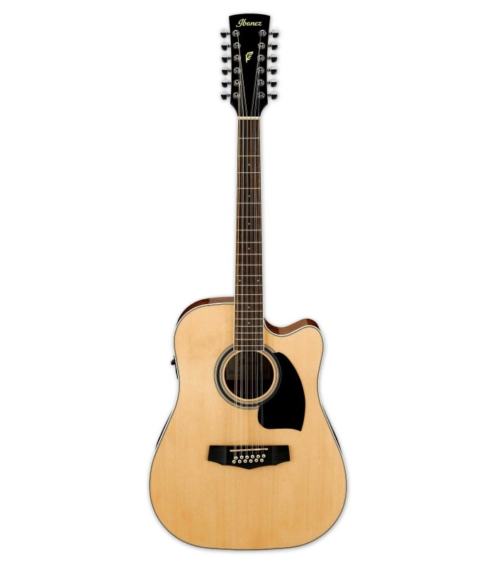 Guitarra eletroacústica Ibanez modelo PF1512ECE NT Dreadnought de 12 cordas com acabamento natural