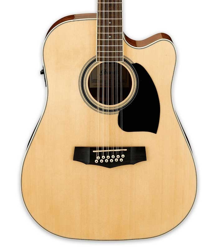 Tapa en abeto de la guitarra electroacústica Ibanez modelo PF1512ECE NT Dreadnought de 12 cuerdas