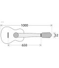 Medidas da guitarra clássica APC modelo 1N CW OP