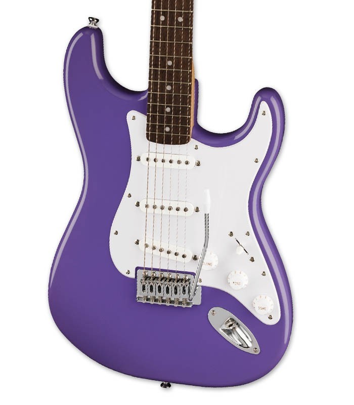 Body and pickups of the eletric guitar Fender Squier model Sonic Strat  IL Ultraviolet